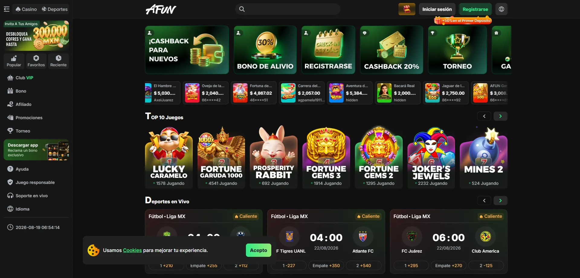 AFUN Casino en línea México — reseña completa 2026